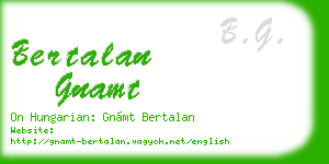 bertalan gnamt business card